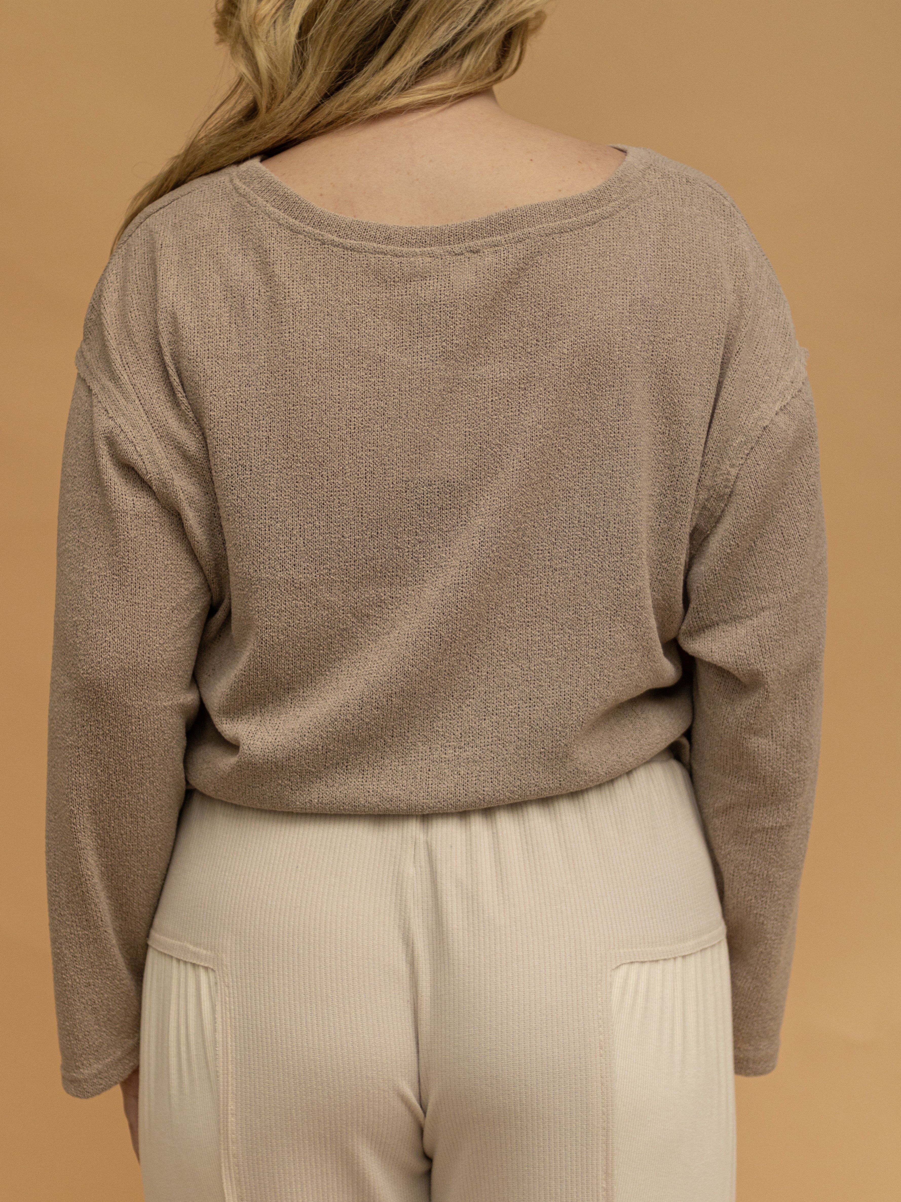 Vacay Time Lightweight Sweater Top - Beige