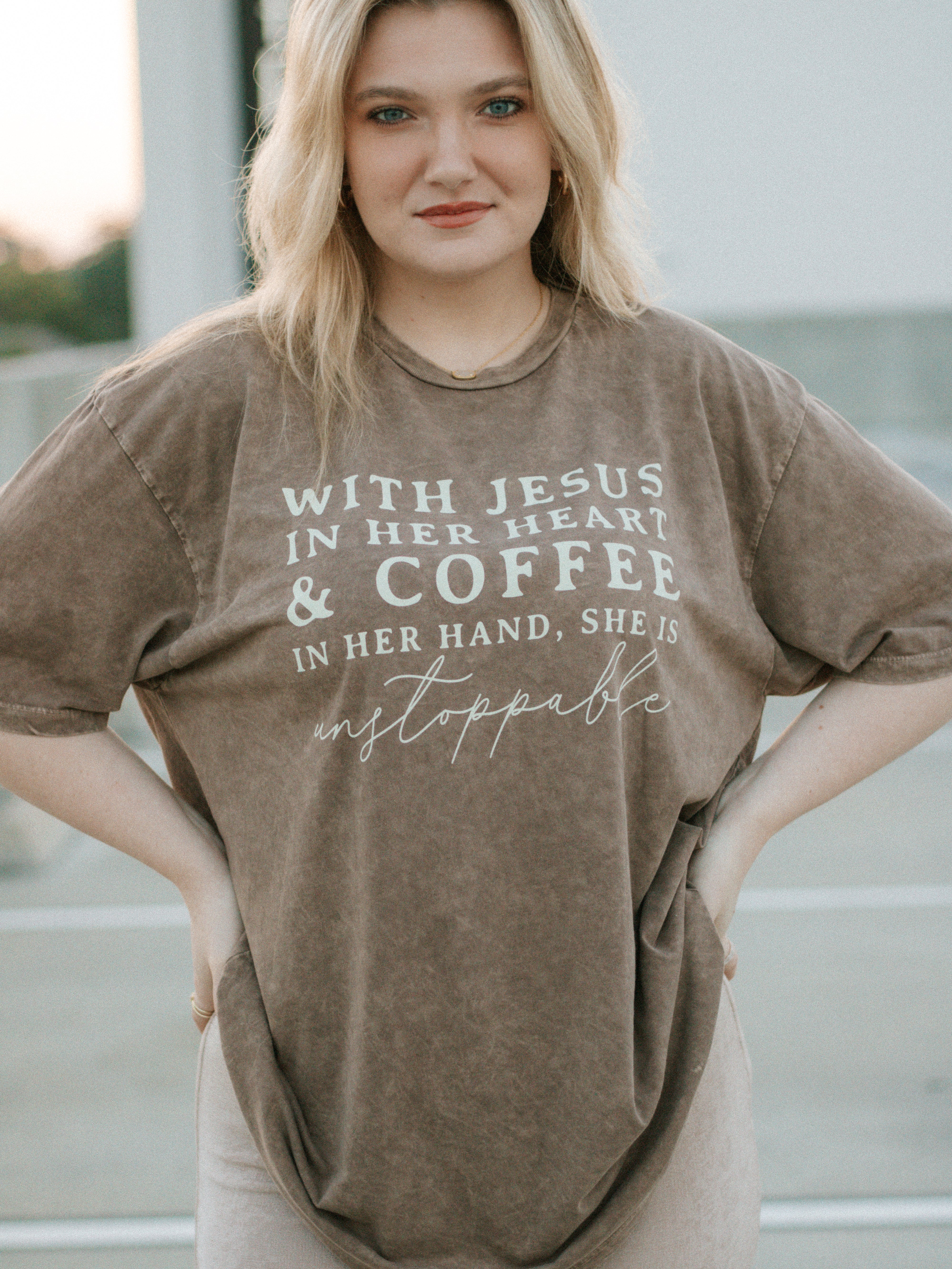 With Jesus in her Heart Graphic Tee